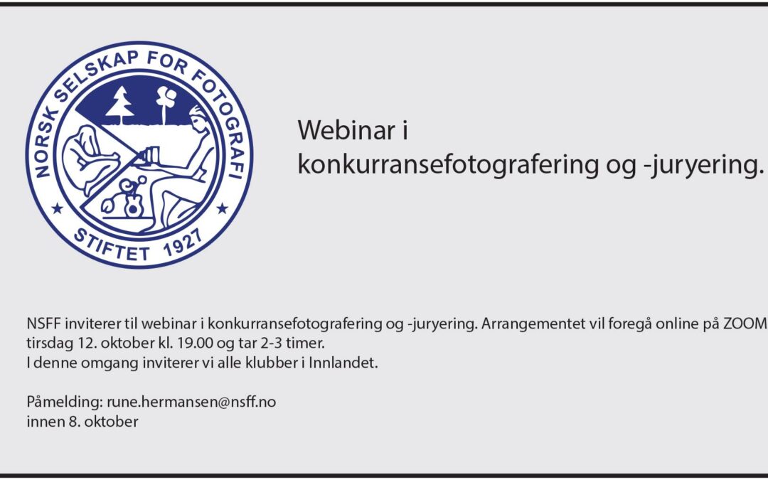 NSFF inviterer til webinar i konkurransefotografering og -juryering